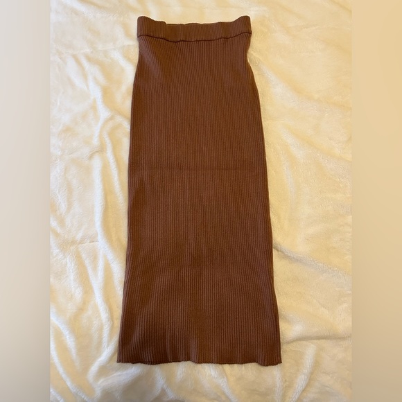 Amazon 2 Piece Sweater Set Rib Knit Long Sleeve Crop Top Maxi Bodycon Skirt - Picture 9 of 10